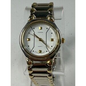 Terner Bijoux Two-Tone Quartz Watch 32mm Japan Movt Stretch Bracelet Runs
